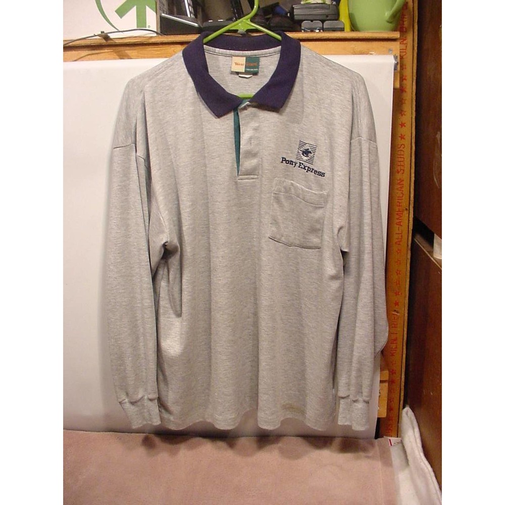 Vintage PONY EXPRESS COURIER GUARD Long Sleeve Knit Shirt - (Unisex) L/G Sizing
